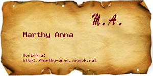 Marthy Anna névjegykártya