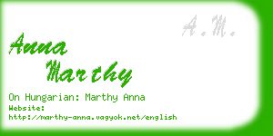 anna marthy business card